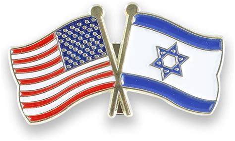 american and israeli flag pin