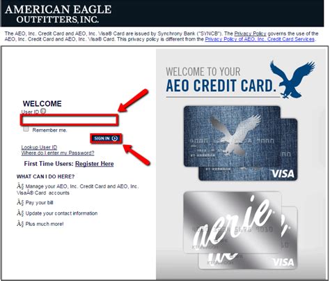 american eagle card payment login