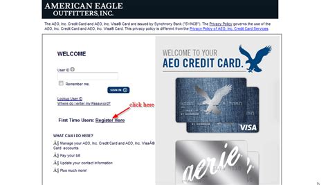 american eagle credit card account