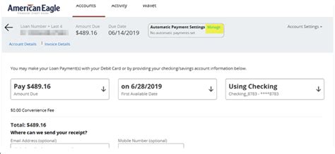 american eagle credit union pay car loan