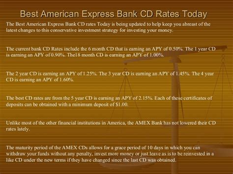 american express bank cd rates today