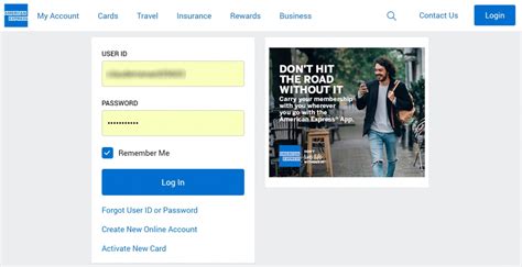 american express login travel