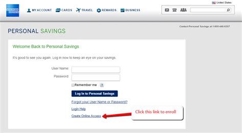 american express online savings banking login