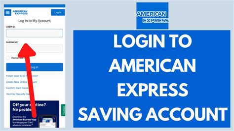 american express saving log in