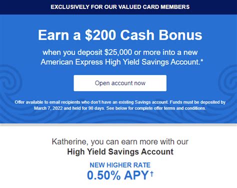 american express savings account promotions