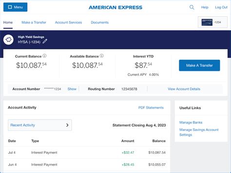 american express savings percentage