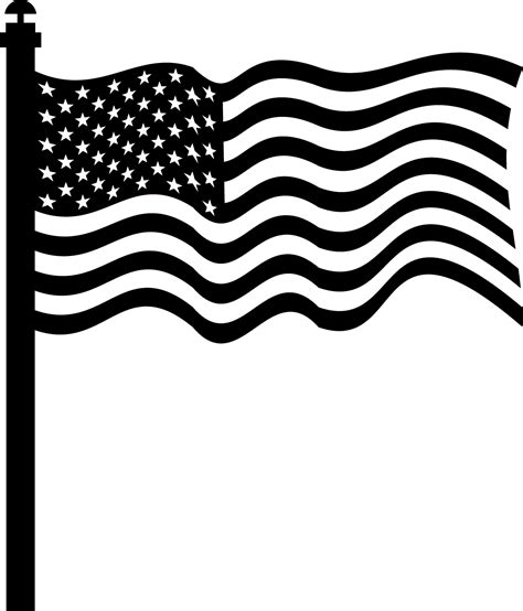 american flag clip art free black and white