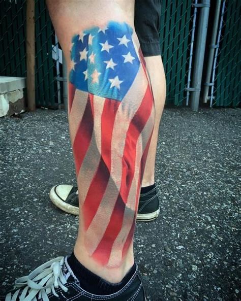 american flag leg tattoo