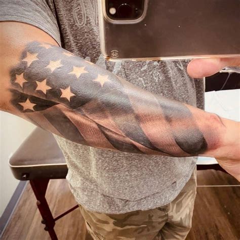 american flag tattoo ideas half sleeve men