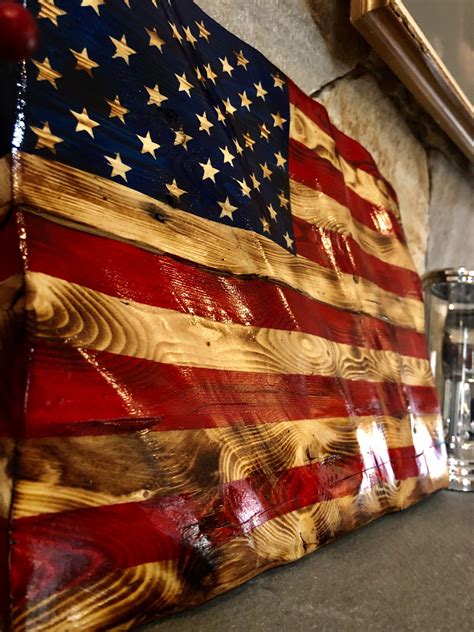 american flag wooden wall art
