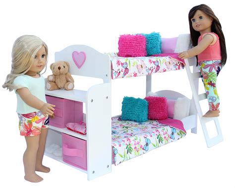 20 Pc. Bedroom Set for 18 Inch American Girl Doll. Includes Bunk Bed