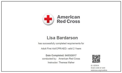 american red cross certificate search