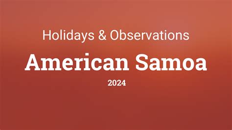 american samoa government holiday
