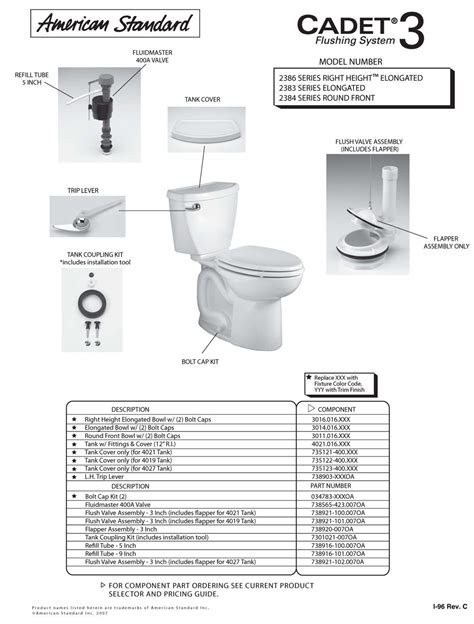 american standard toilet repair manual