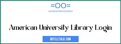 american university library login