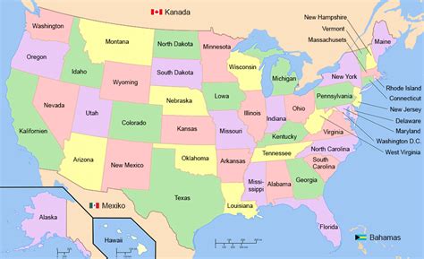 USA States Map List of U.S. States U.S. Map