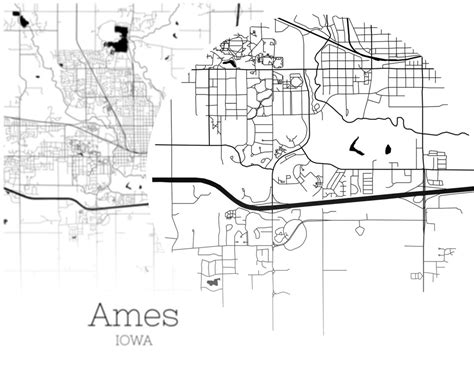 Ames Iowa Printable Map