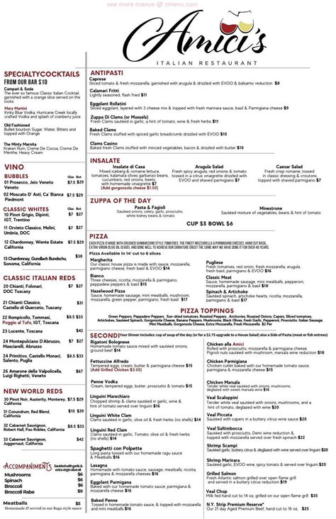 amici's menu