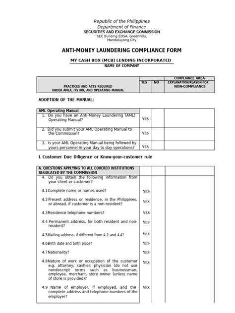 aml compliance form