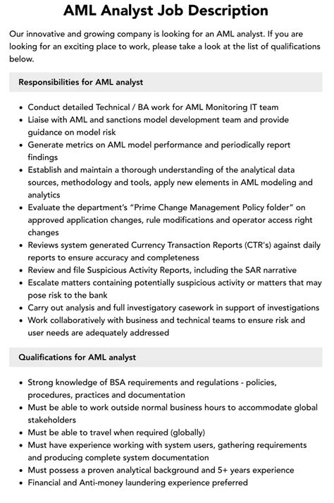 aml job description