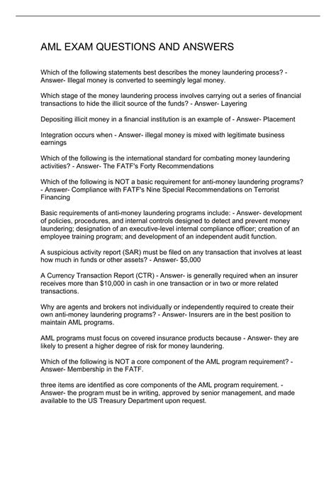 aml questions
