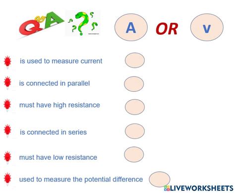 Ammeter And Voltmeter Placement Worksheet Answers