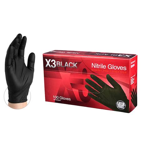 Ammex Corp Black Nitrile Industrial Glove Textured 
