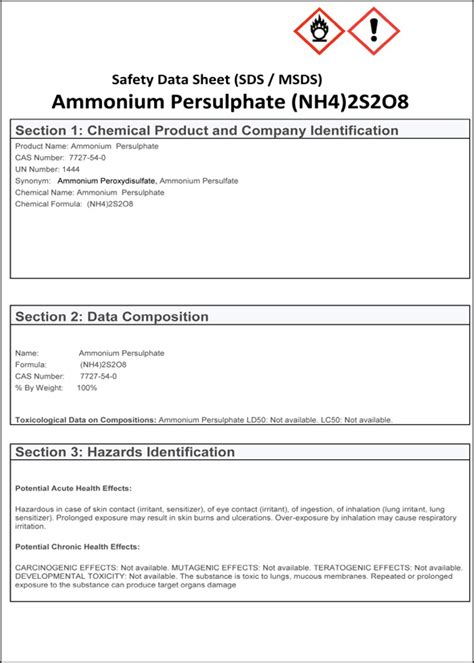 ammonium persulfate msds