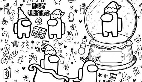 Among Us Christmas Coloring Pages Printable