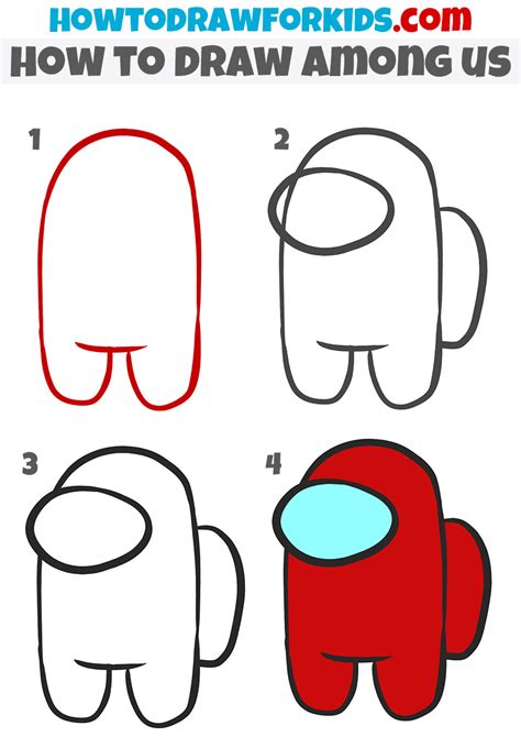 How to Draw Among Us Characters Picture Easy Step by