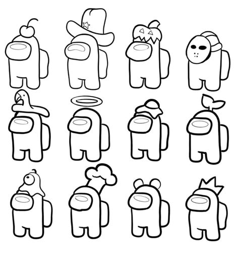 Dibujos de Among Us para Colorear. Imprime gratis (100 Piezas)