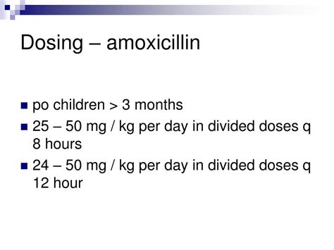 Amoxicillin Pediatric Dosing Chart