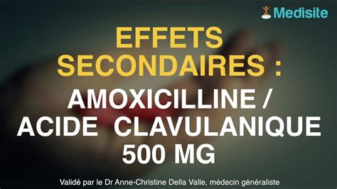 amoxicilline vidal effet secondaire