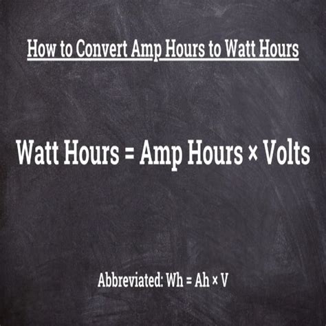 Amp Hours In Watts