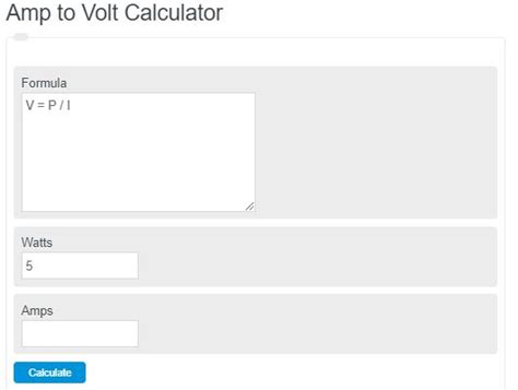 Amp Volt Calculator
