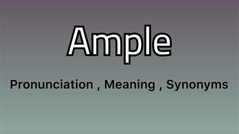 ample meaning in english with example