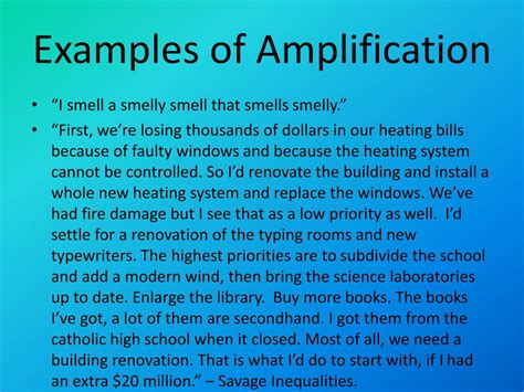 Amplification In Writing Examples
