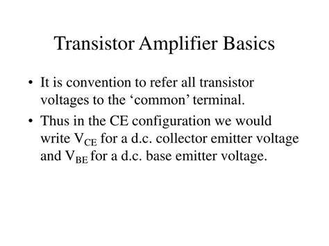 Amplifier Definition In Transistor