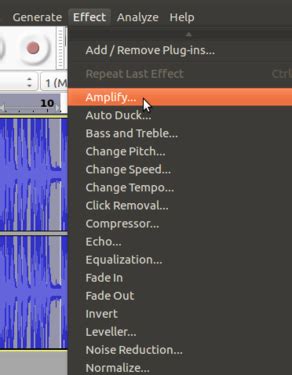 Amplify Effect In Audacity