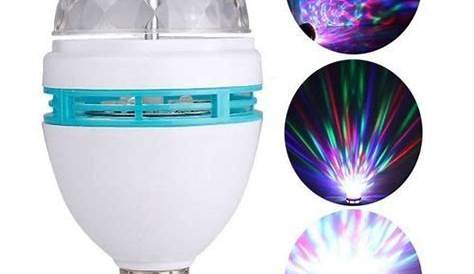 Ampoule Tournante Disco 3W E27 RGB Crystal Ball Rotating LED Stage Light Bulb For