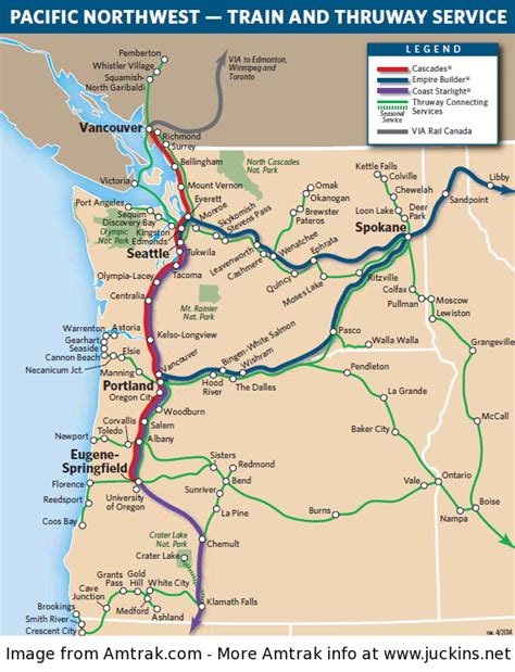 Amtrak Map Pacific Northwest