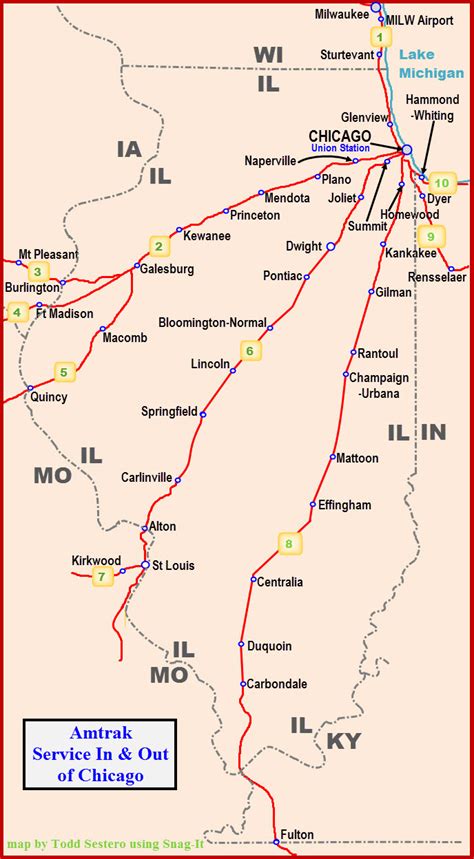 Amtrak Map To Chicago