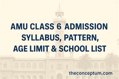 amu class 6 syllabus