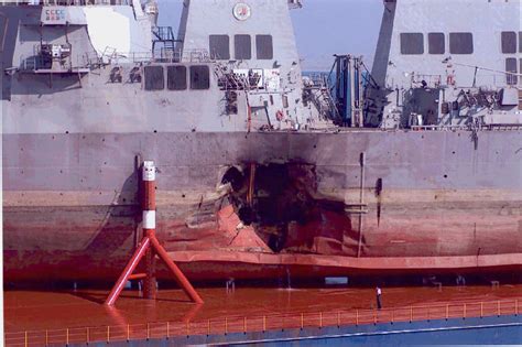 an american warship attacked by terrorists