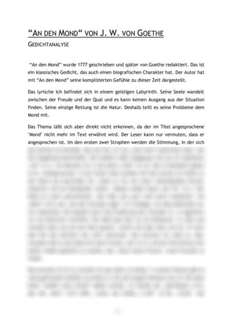 Must See An Den Mond Interpretation