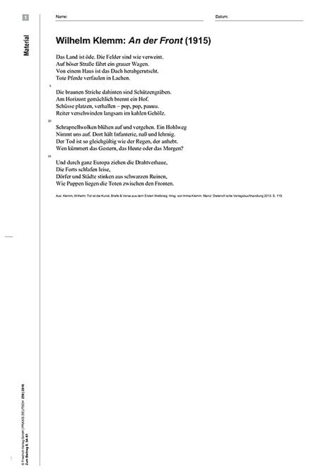 Famous An Der Front Gedicht Ideas