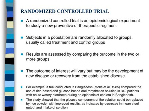 an example of a randomized controlled experiment is when