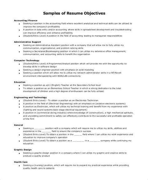 an example of resume objective
