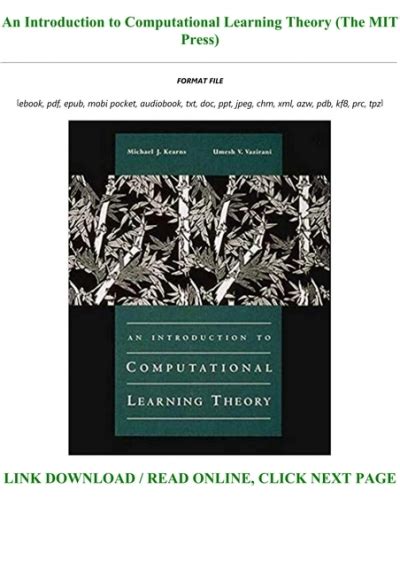 an introduction to computational learning theory pdf
