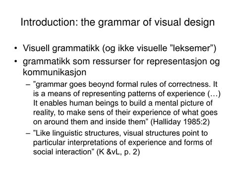 PPT Reading Images. The Grammar of Visual Design PowerPoint